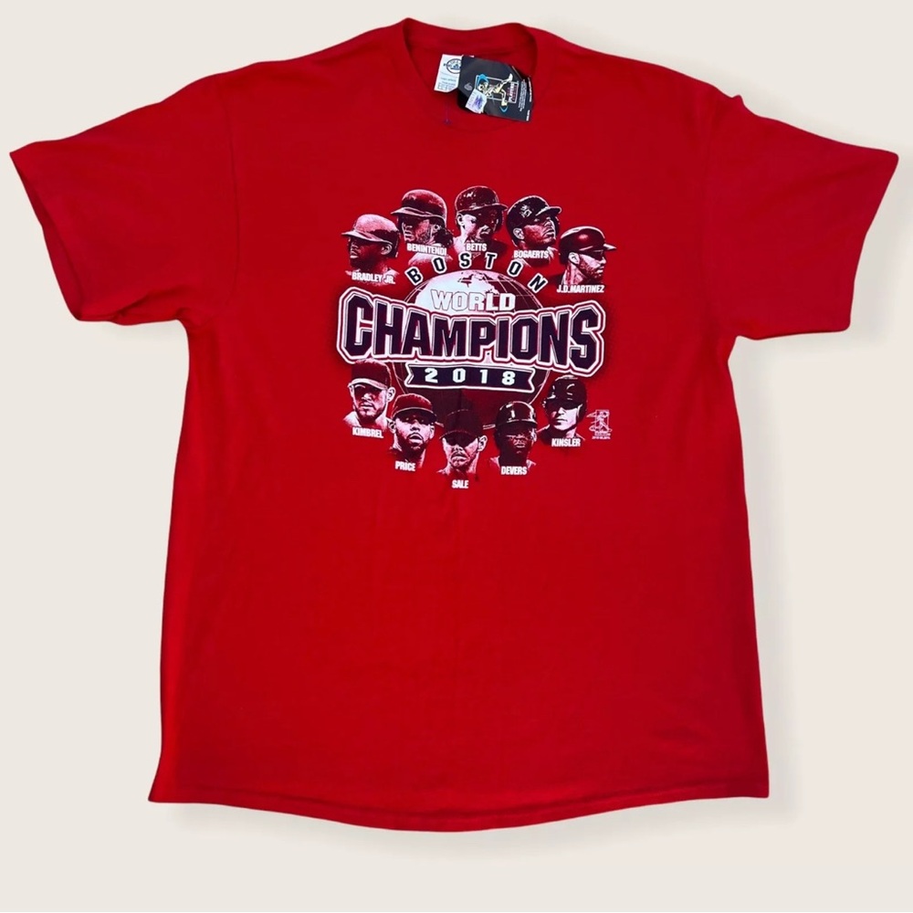 NWT Boston Red Sox 2018 World Series Champions Tshirt Size L Red NEW